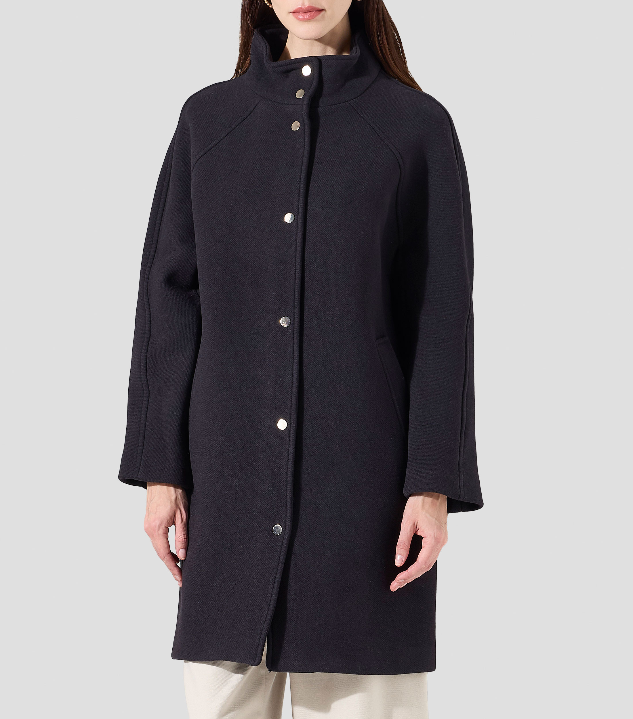 Abrigo midi con botonadura Mujer